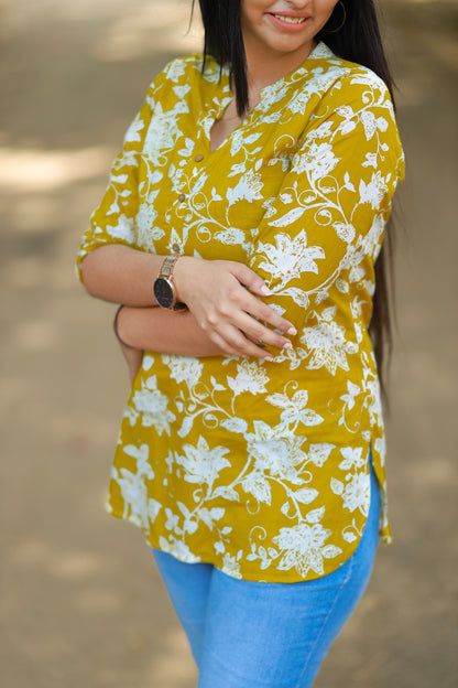 Shreya - yellow short kurti
