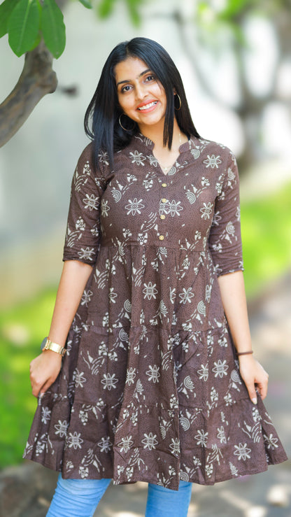 Tessa - brown midi dress