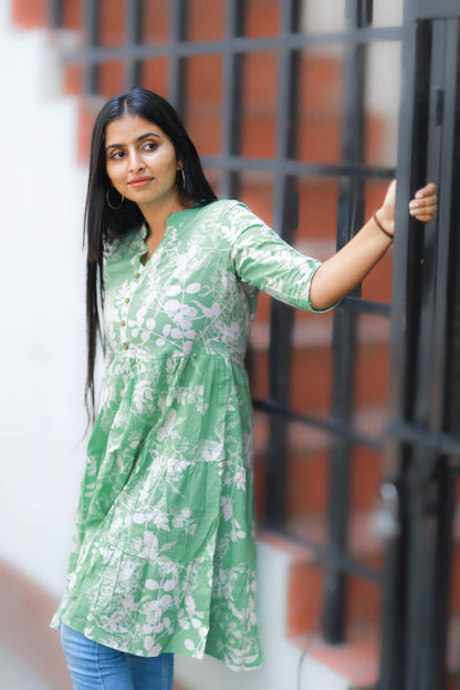 Maya - pastel green midi dress