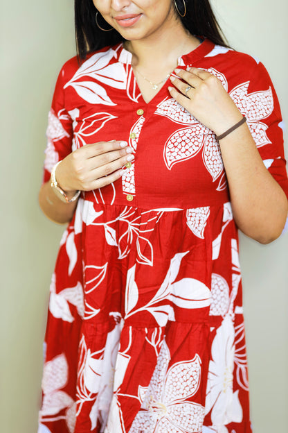 Sienna - bold red midi dress