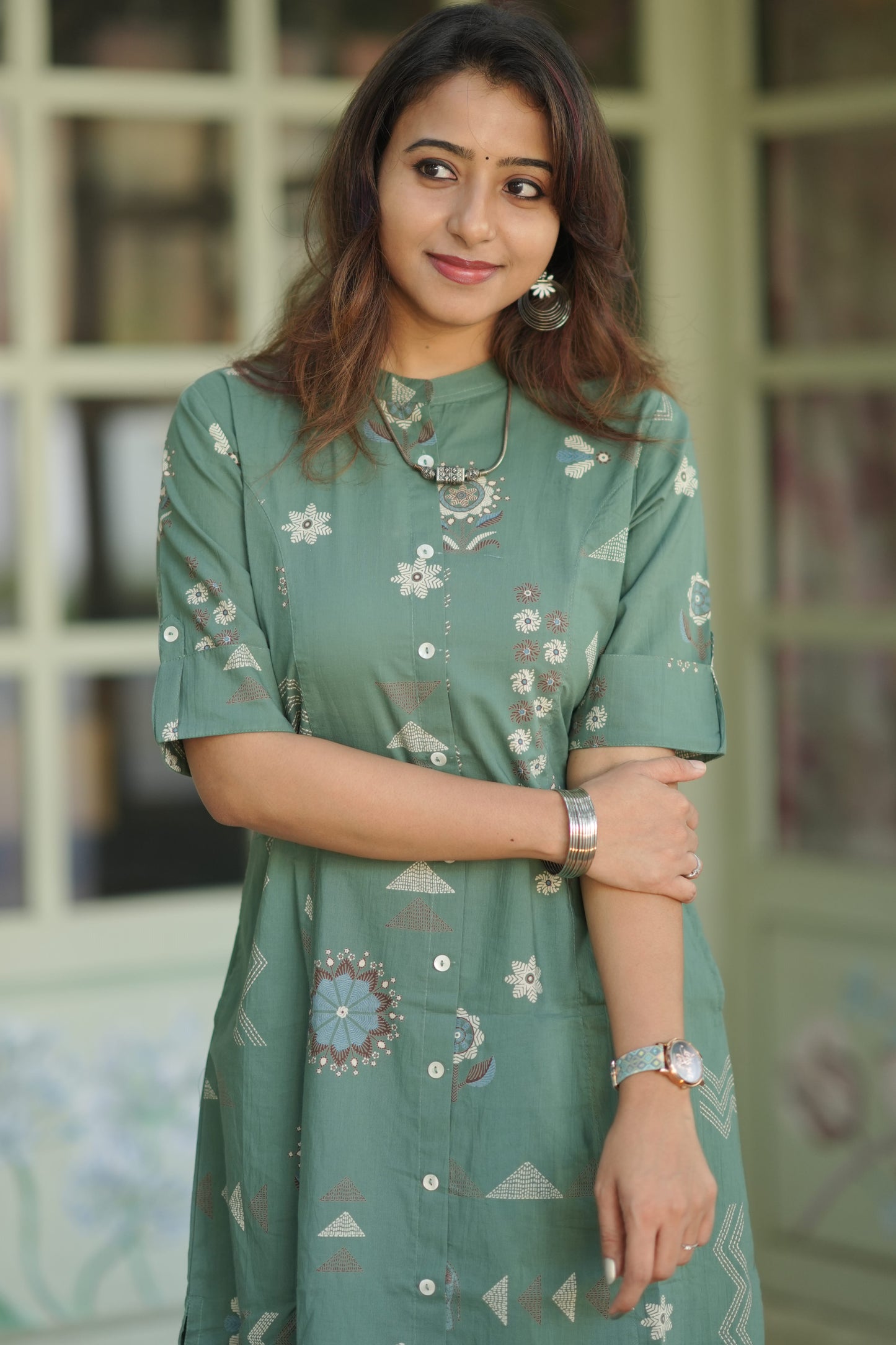 Aarthi - Green printed co-ords