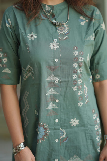 Aarthi - Green printed co-ords