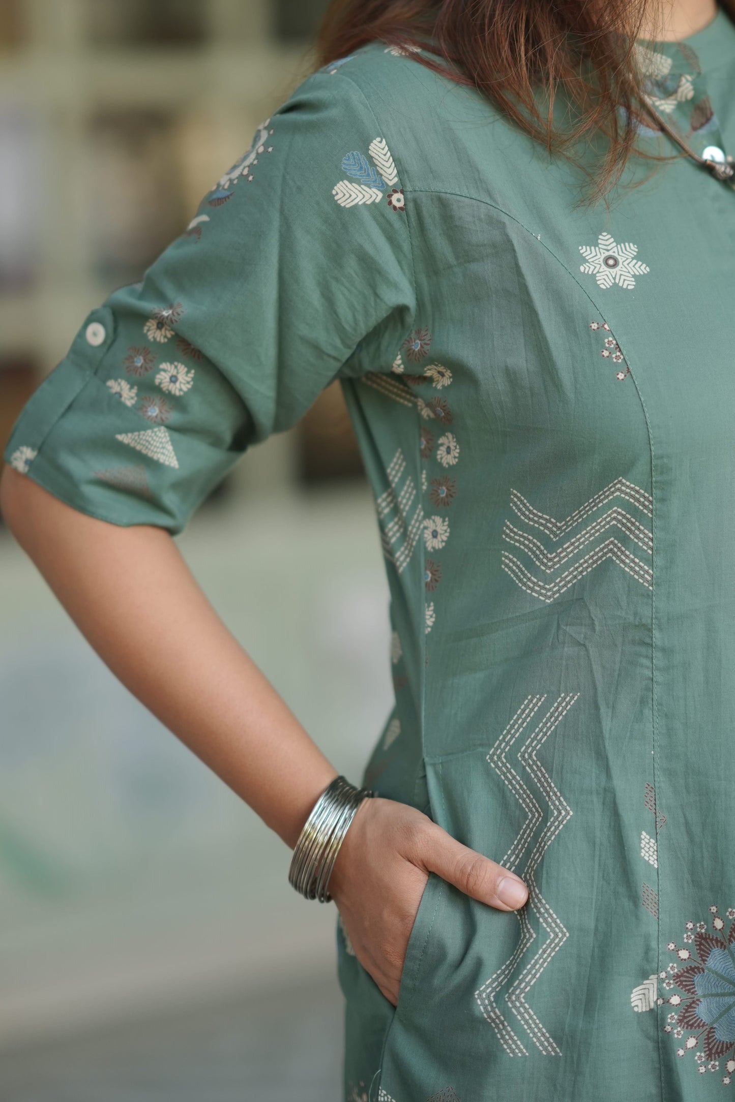 Aarthi - Green printed co-ords