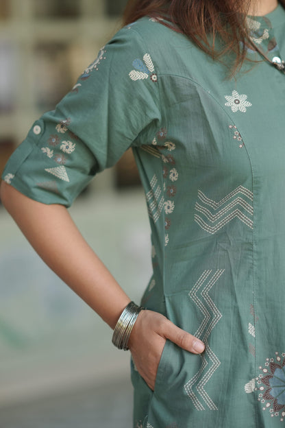 Aarthi - Green printed co-ords
