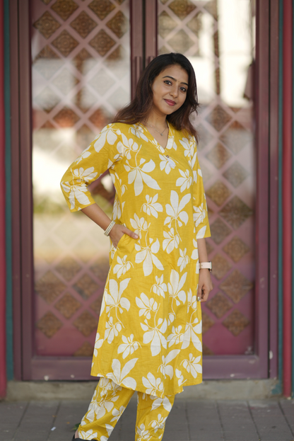 Simran - Yellow floral co-ords