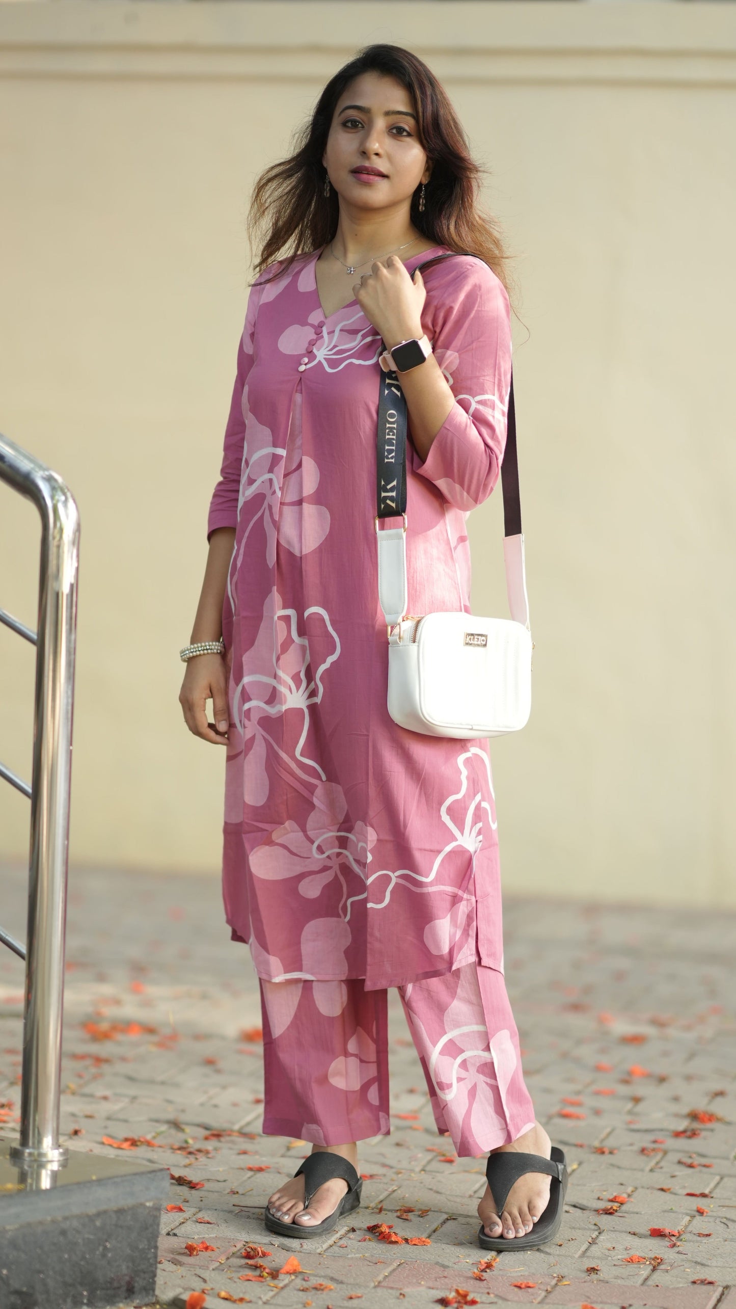 Kayal - Baby pink abstract co-ords