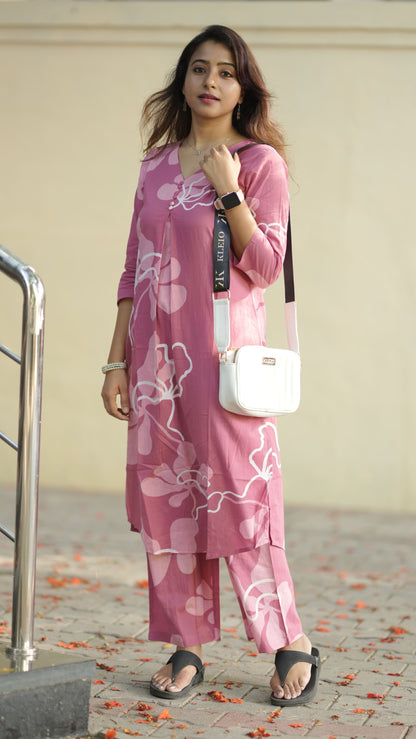 Kayal - Baby pink abstract co-ords