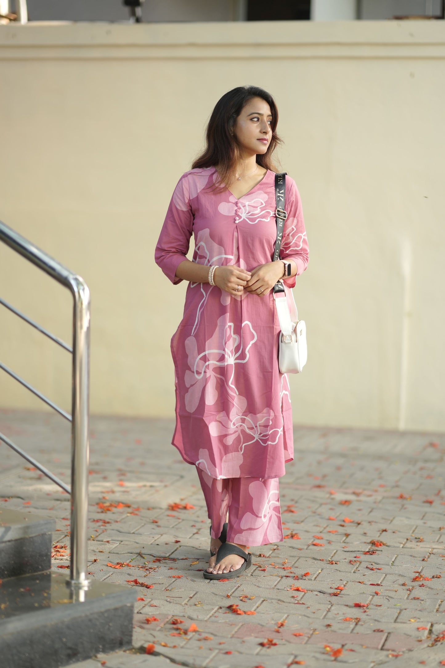 Kayal - Baby pink abstract co-ords