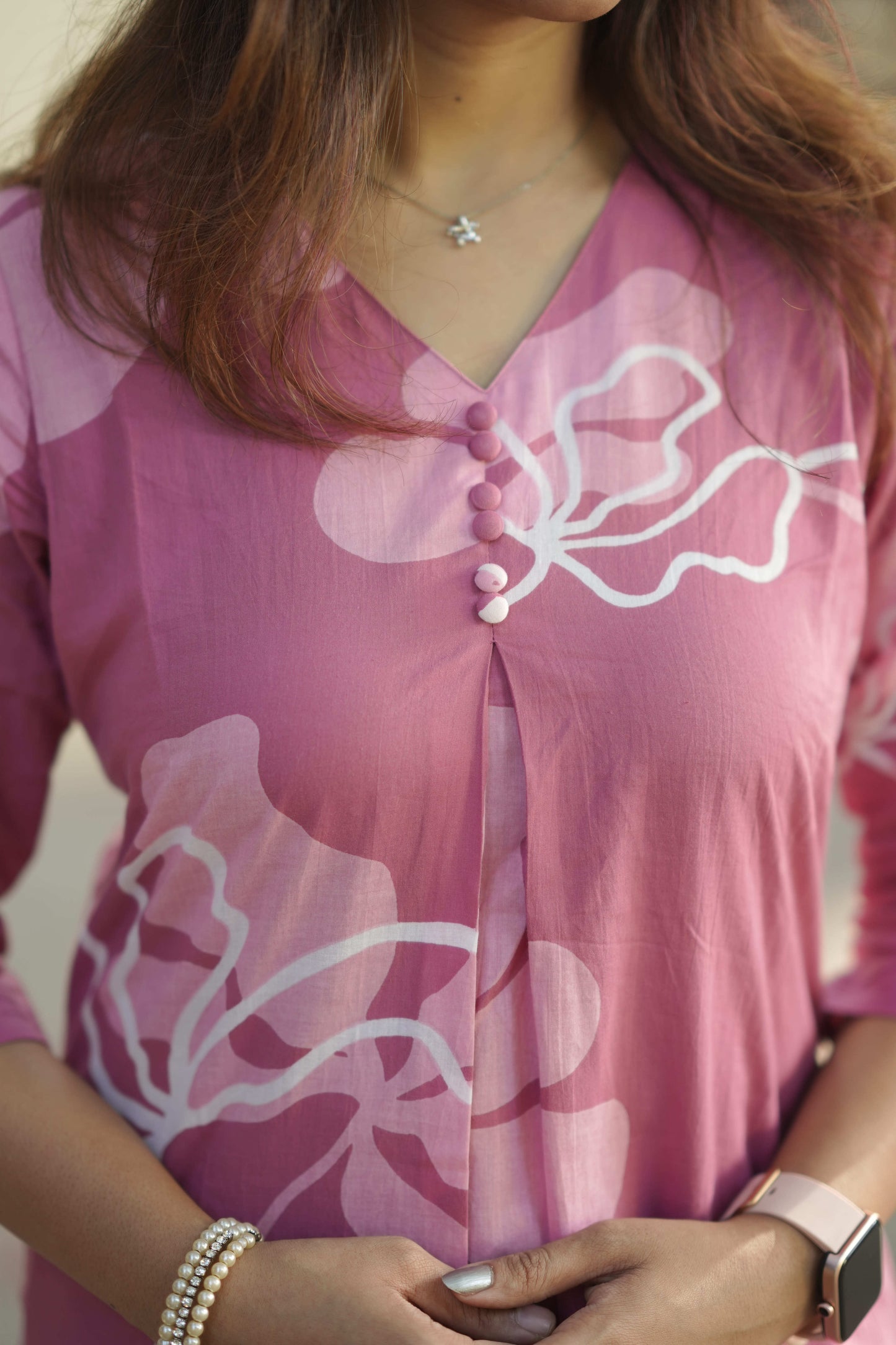 Kayal - Baby pink abstract co-ords