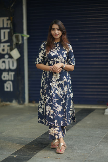 Anishka - floral navy co-ords