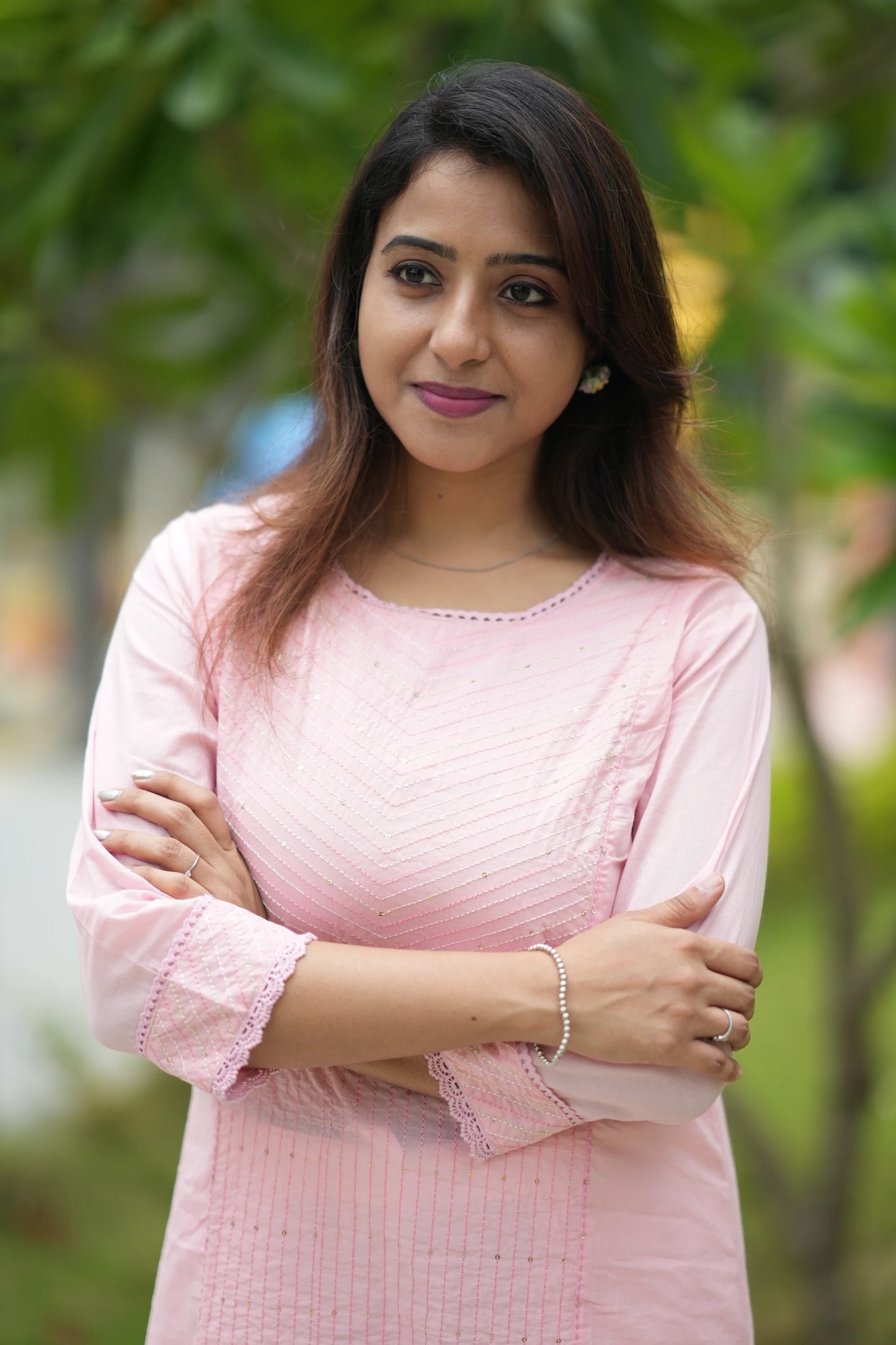 Singari - Baby pink embroidered kurta set